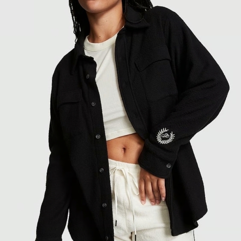 PINK Victoria's Secret Black Utility Jacket